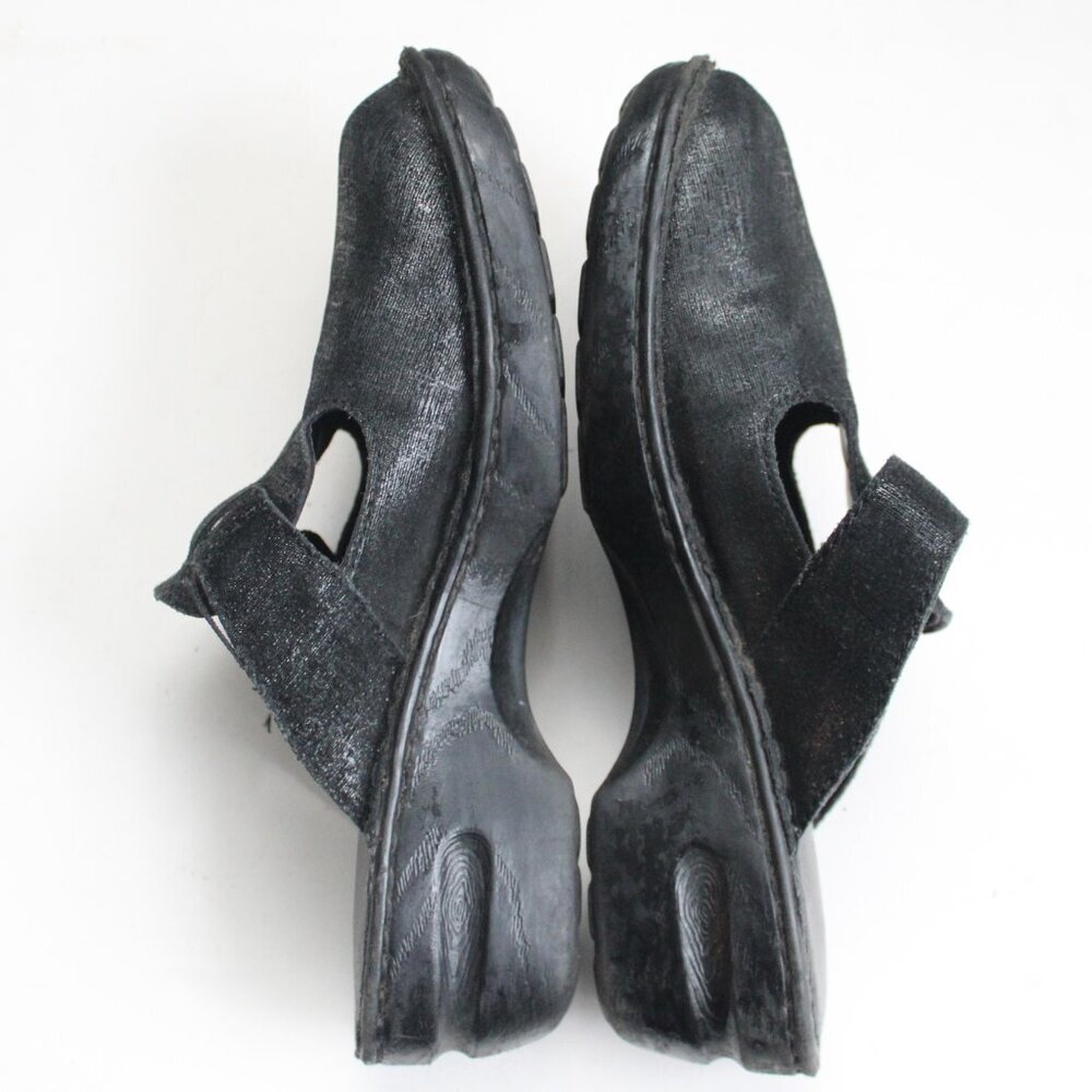 Born Concept Womens Black Platform Buckle Slip-On Mules Size 8 - Picture 5 of 6